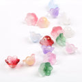 Mixed Rainbow Color Trumpet Flower Lampwork Beads Glass Loose Spacer Beads for Jewelry Making Handmade DIY Accessories