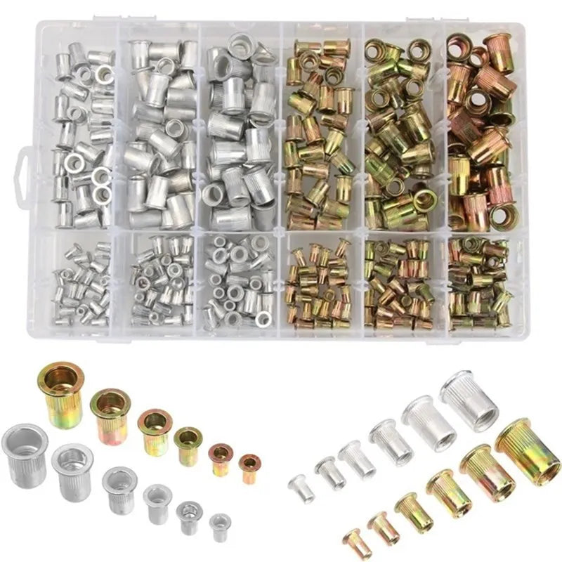 300PCS Aluminum and Color-plated Zinc Rivet Nuts M3/4/5/6/8/10