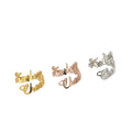 Qiuhan ODM New Stainless Steel Fashion Jewelry Women Earrings Custom Name Letters Hoop Earrings