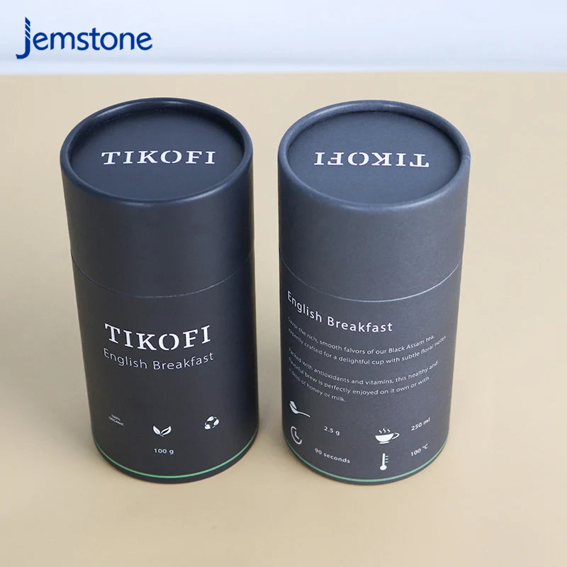 Custom Printed Cylinder Cardboard Food Grade Round Coffee Tea Packaging Cylinder Paper Tube Food Coffee Packaging Paper Tubes