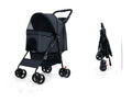 Foldable Pet Stroller for Dogs Cats Lightweight Travel Buggy with Tray All-Terrain Wheels Quick Assembly(3-colors)