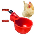 New Chuangduo Red Chicken Water Fountain Bowl Automatic Plastic Drinkers Water-saving for Animal Farm Hanging Poultry Equipment