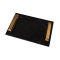 Hot Selling Metal Fruit Serving Tray Rectangle Black Marble Tray With Gold Handles