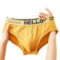 Breathable Men's Underwear Cotton Briefs with Fashion Printing Mid Rise Triangle Underpants for Comfortable Daily Use MegaBDM
