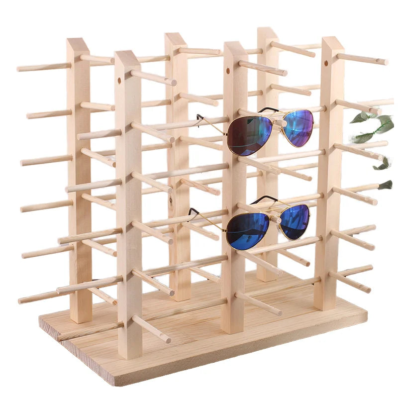 Solid Pine Wood Sunglasses Display Stand Elegant Solar Glasses Display Stand for Jewelry Storage