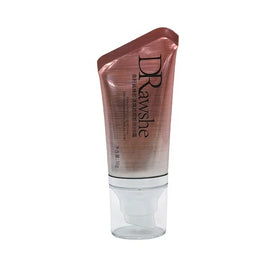 50ml Custom Logo Super Oval Airless Pump Empty Cosmetic Sunscreen Cream Packaging Glossy Surface UV Printing Plastic Tubes
