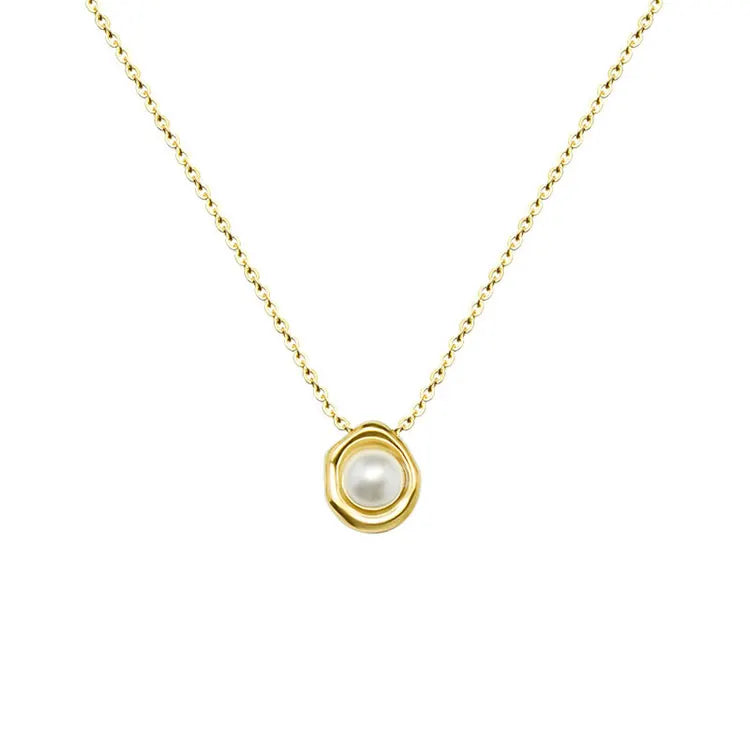 Gold Toggle Clasp Boho Necklace Small Baroque Pearl Necklace Genuine Freshwater Pearl Necklaces for Women