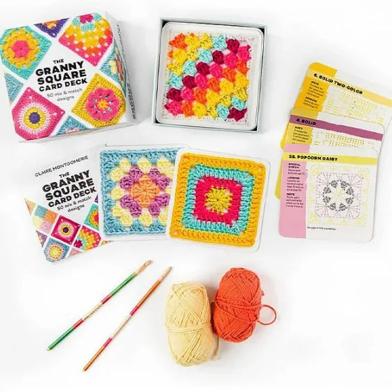 Hot Selling DIY Card Deck Set Handcrafted 50pcs Cotton Granny Square Cards for Knitting & Crochet Portable Gift