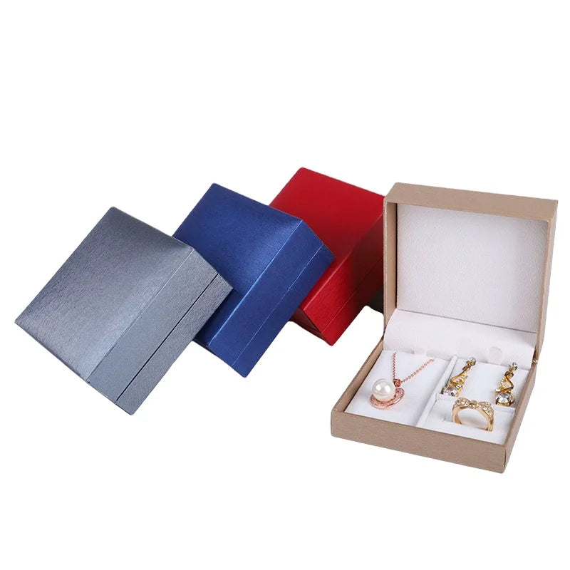 High End Custom logo Paper Jewelry Set Gift Packaging Ring Earrings Necklace Jewelry Set Box