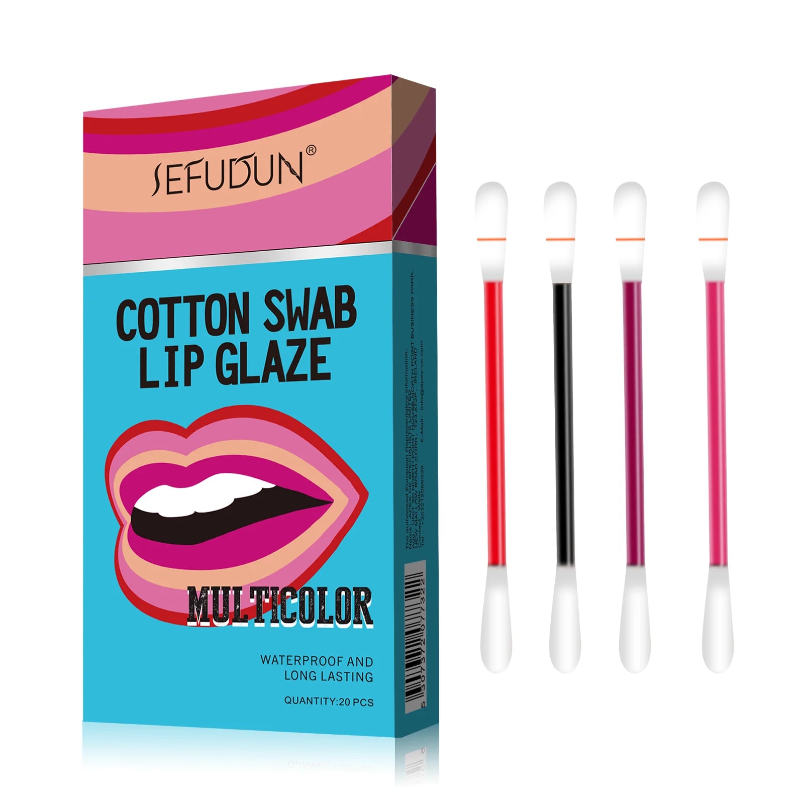 20PCS/BOX Tattoo Lipstick Swab Lip Tint Matte Liquid Lipstick Cigarette Case Lipstick Waterproof Matte Lip Gloss