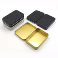 Custom 100ml Matte Black Metal Packaging Tin Box for Gift Customize logo Rectangle square Jar with Hingted and Lid