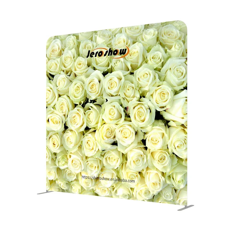 8x8ft 10ft Straight Aluminum Tension Fabric Tube Dye Sublimation Printed Photo Booth Backdrop Display Event Stand Jeroshow