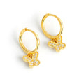 ZHILIAN Gold Plated Jewelry Butterfly Drop Dangle Hoop Huggie Earrings 925 Sterling Silver Women Earrings