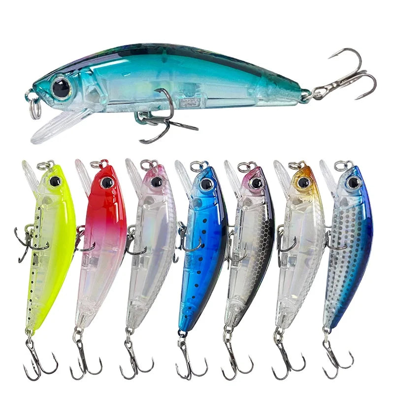 Retail 6.6cm-7.8g 9 Colors Minnow Bait 3D Eye Float Freshwater Bait Lure