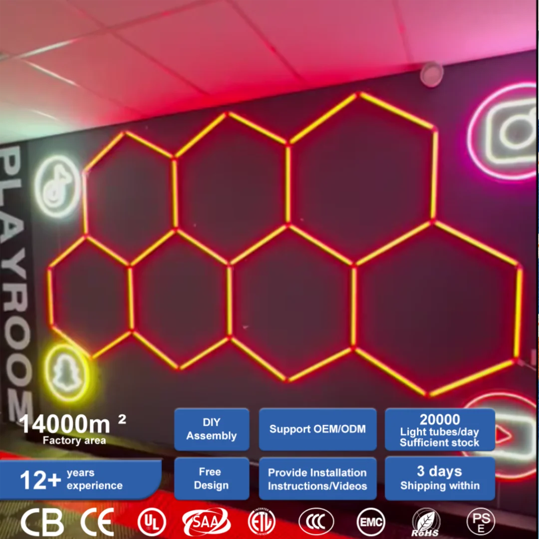 Professional Honeycomb Shape Atmosphere Decorative Rgb 12V Led Hexagon Light