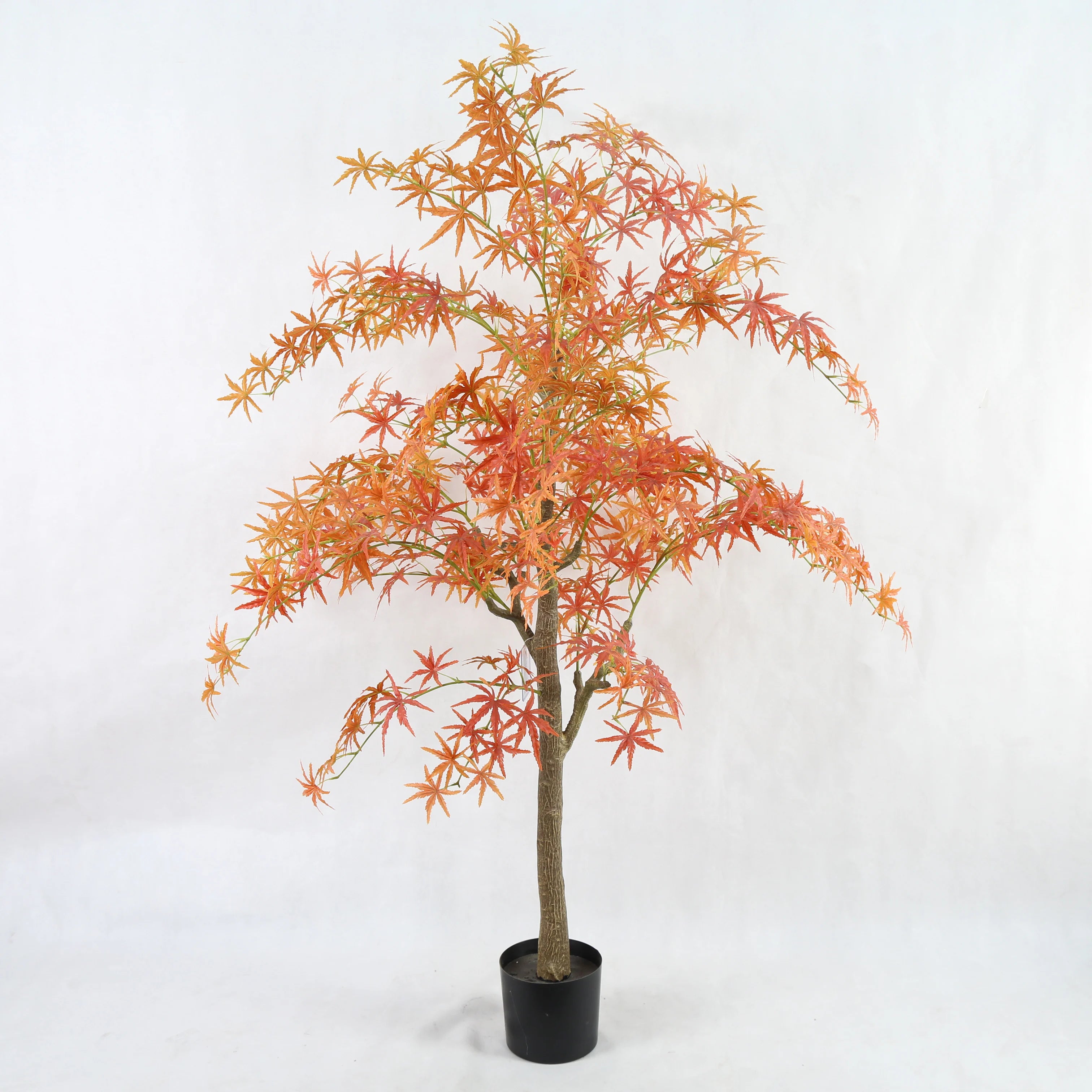 China Supplier 180CM House Plant Plastic Trunk Red Silk Leaves Cheap Fake Maple Tree Artificial Autumn in Pot for Interior Decor