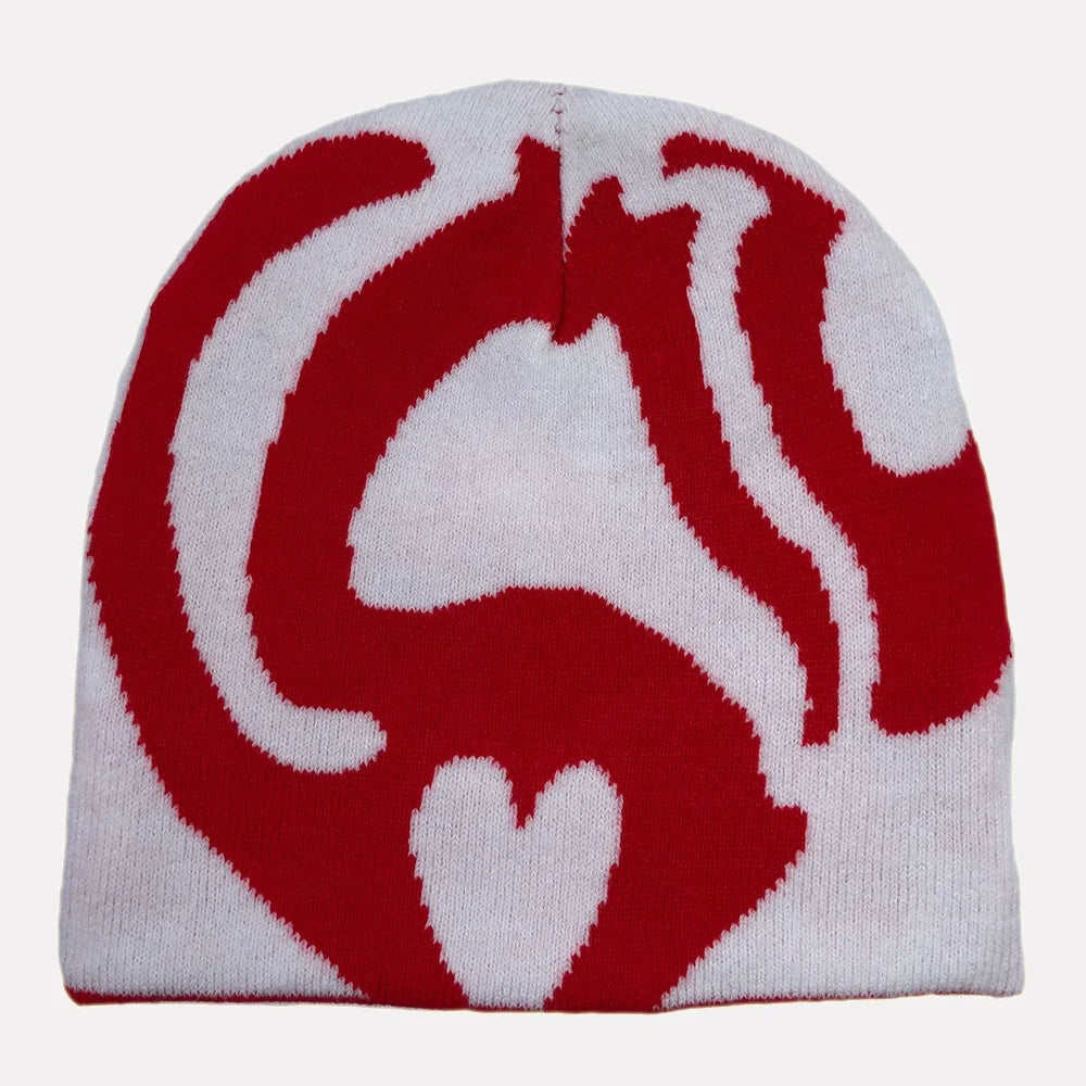 OEM Streetwear Colorful Women Men Adult Unfold Knit Warm Skull Double Sided Winter Cap Custom Jacquard Design Reversible Beanie
