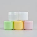 PP White Color Double Cosmetic Cream Plastic Jars 100g and Cap with Silver Edge Empty Plastic Jar for Face Cream and Gel Polish