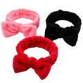 Fashion Coral Fleece Soft Elastic Bow  Hairbands SPA Bath Shower Make up Wash Face Headband Hair Band Girls Hair Accessories