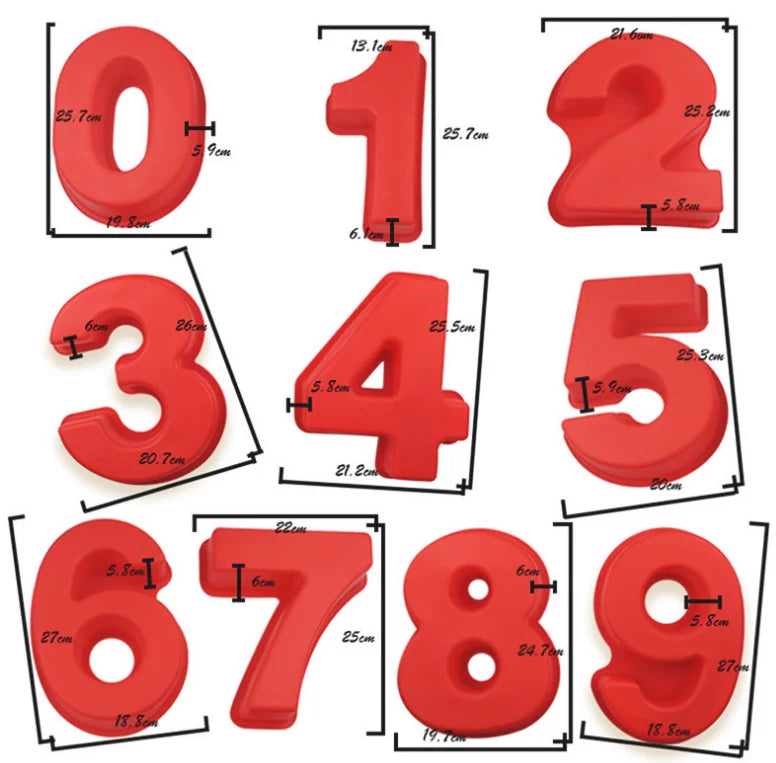Hot Sale 10 Inch Digital Silicone Cake Mold Creative 0-9 Number Mold for DIY Baking New Baking Tools