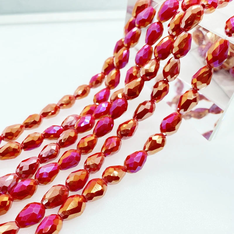 3-10mm Straight Hole Water Drop Beads Diy Bracelet Necklace Material Colorful Teardrop Crystal Glass Beads for Jewelry Making