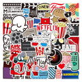 50Pcs Movie Props Supplies Scenes Vinyl Decorative Sticker for Home Wall Room Laptop Waterproof Party Stickers