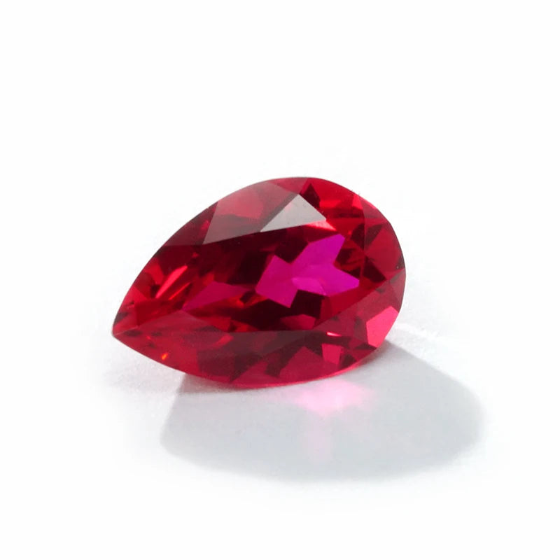 Starsgem 0.06-1.5ct Pear Cut Ruby Stone Lab Grown Blood Red Ruby