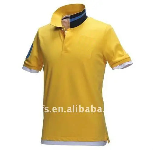 Mens Contrast Stripe Fitted  Polo Shirt
