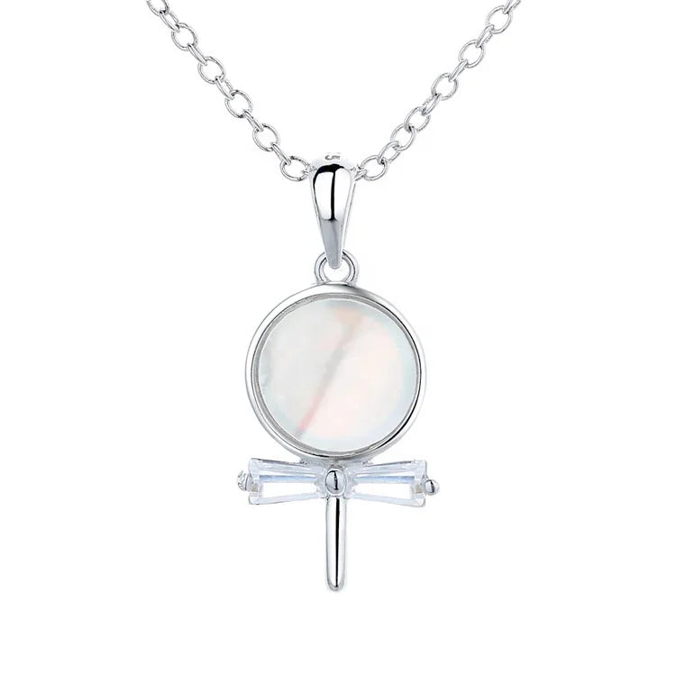 Fashion Daily Jewelry Real Silver 925 Pendant Magic Mirror Shell Necklace Jewelry for Kids