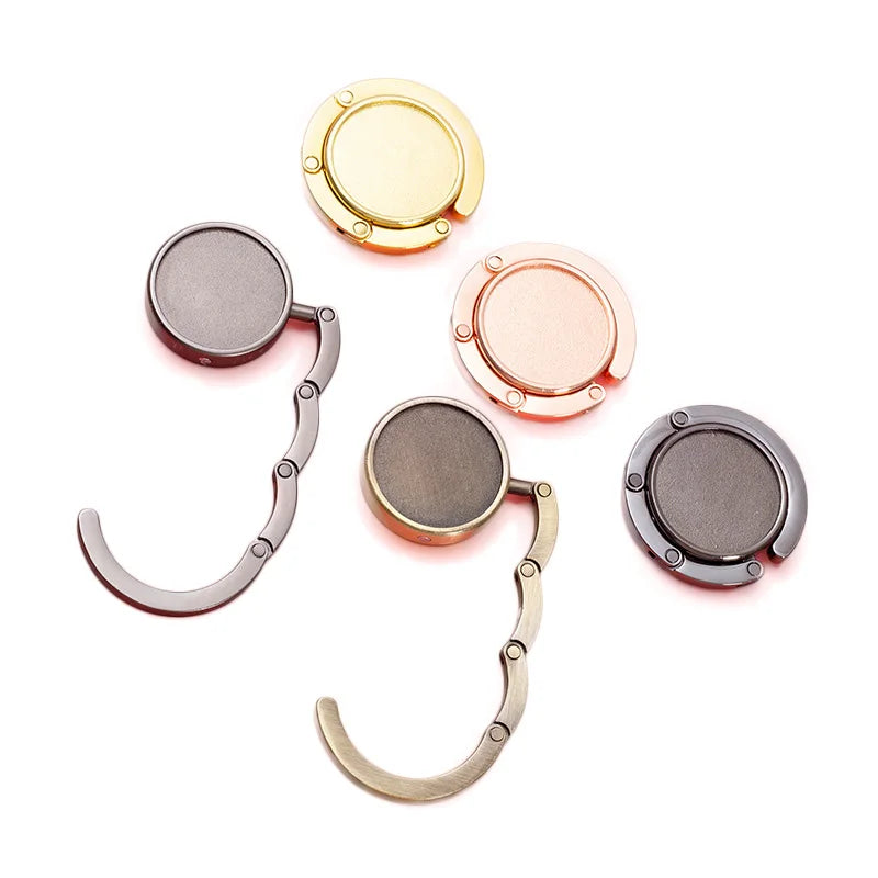 Foldable Purse Hook Women Floding Handbag Hanger Hook Portable Desk Table Bag Holder