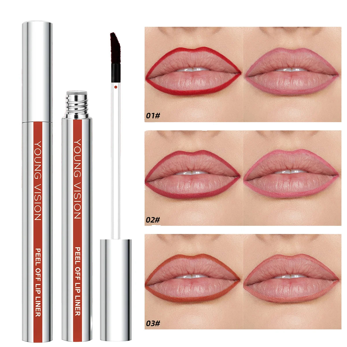 Wholesale Vegan Cream Lip Liner Luxury Waterproof Matte Lip Glaze Peel off Lip Liner Non-Stick Liquid Lipstick
