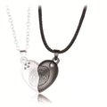 Romantic Couple Jewelry for Lover 18K Gold Fingerprint Stitching Magnetic Heart Pendant Necklace Puzzle Necklace for Men Women