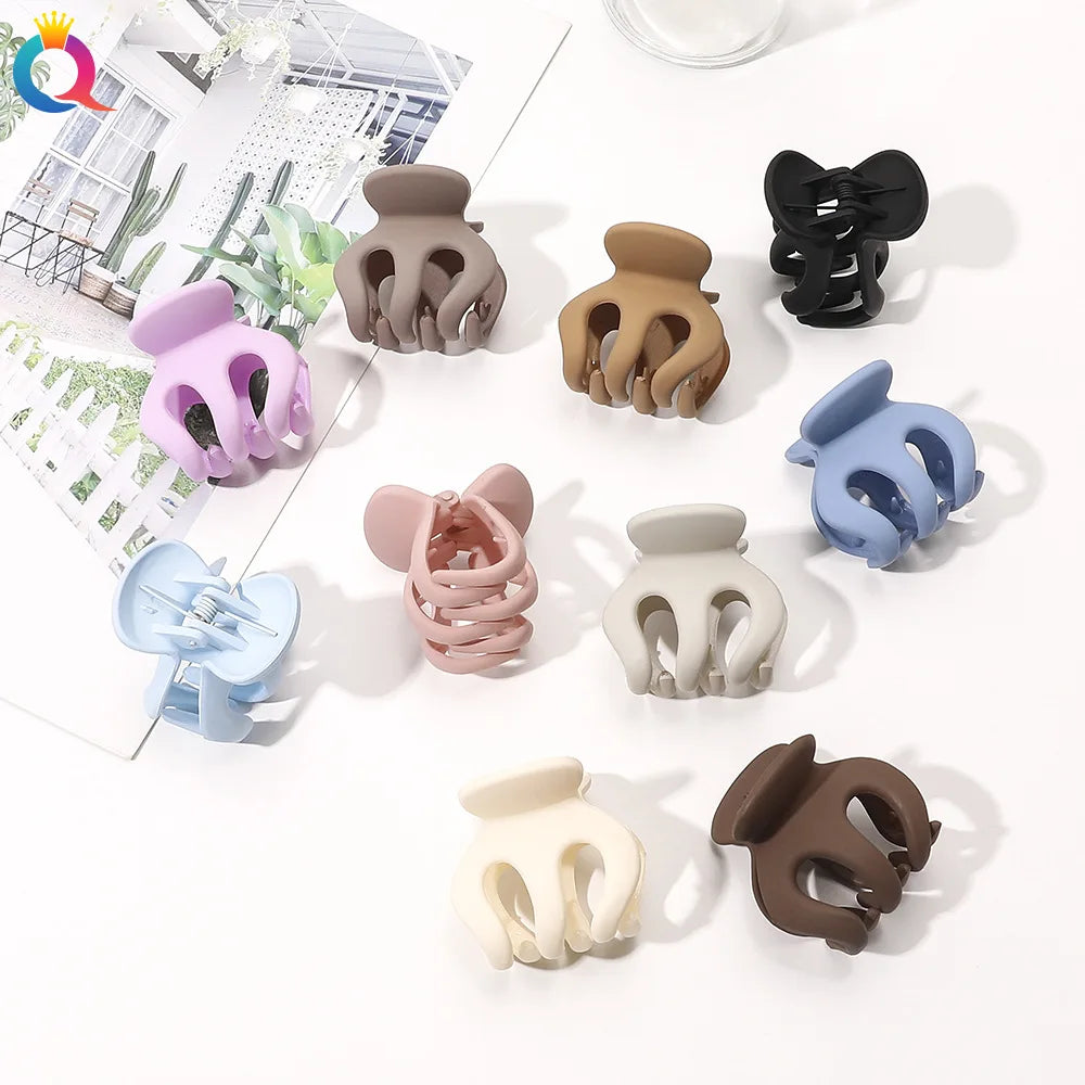 QIYUE Korean Version Small Fresh Morandi Pumpkin Grip Matte Medium-sized Hair Clip Hair Accessories