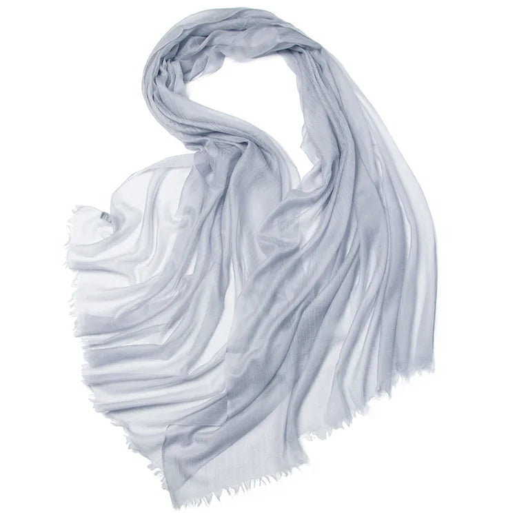 Thin Light Weight Sunscreen Solid Color Knitted 100% Cashmere Scarf