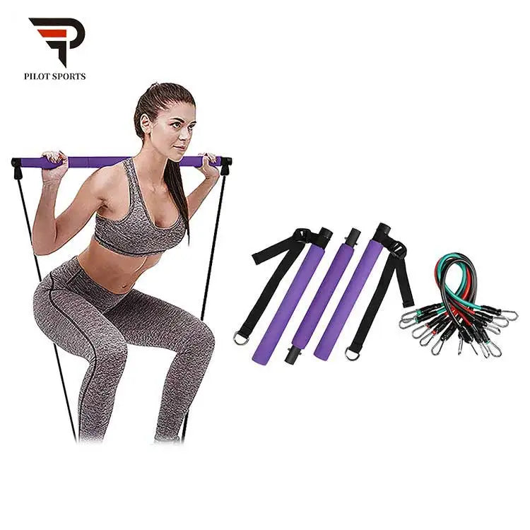 PILOTSPORTS Hot Selling Home Fitness Equipment Yoga Pilates bar Kit Gym Workout Equipment with Resistance Bands