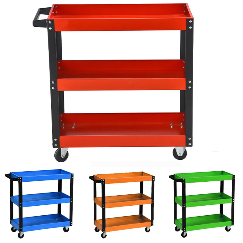 Hot Selling 3 Layer Rolling Metal Tool Trolley Transport Cart Backplane Tool Cabinet