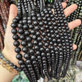 Top Quality Natural Russian Shungite Round Stone Beads for Jewelry Making Healing Crystals Loose Gemstone Beads