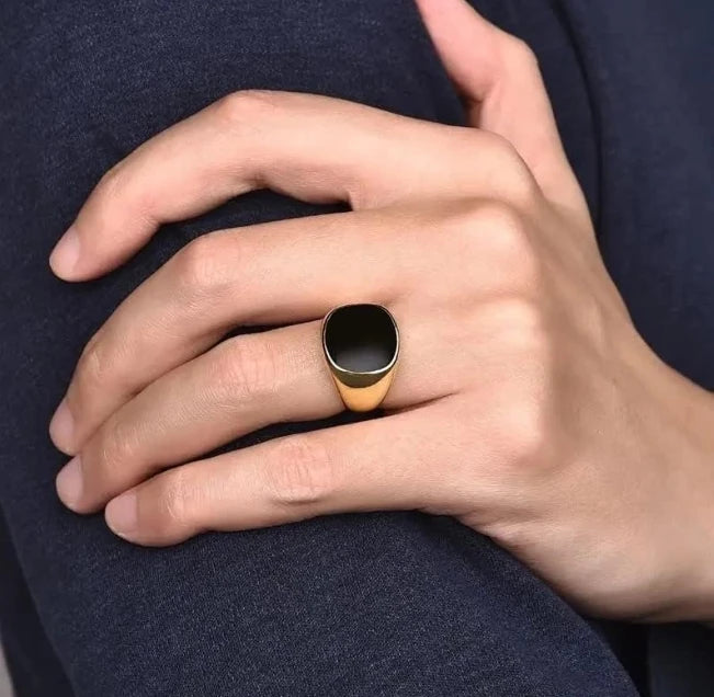 European and American Personality Stainless Steel Ring Male Glossy Wholesale Black Rings for Men