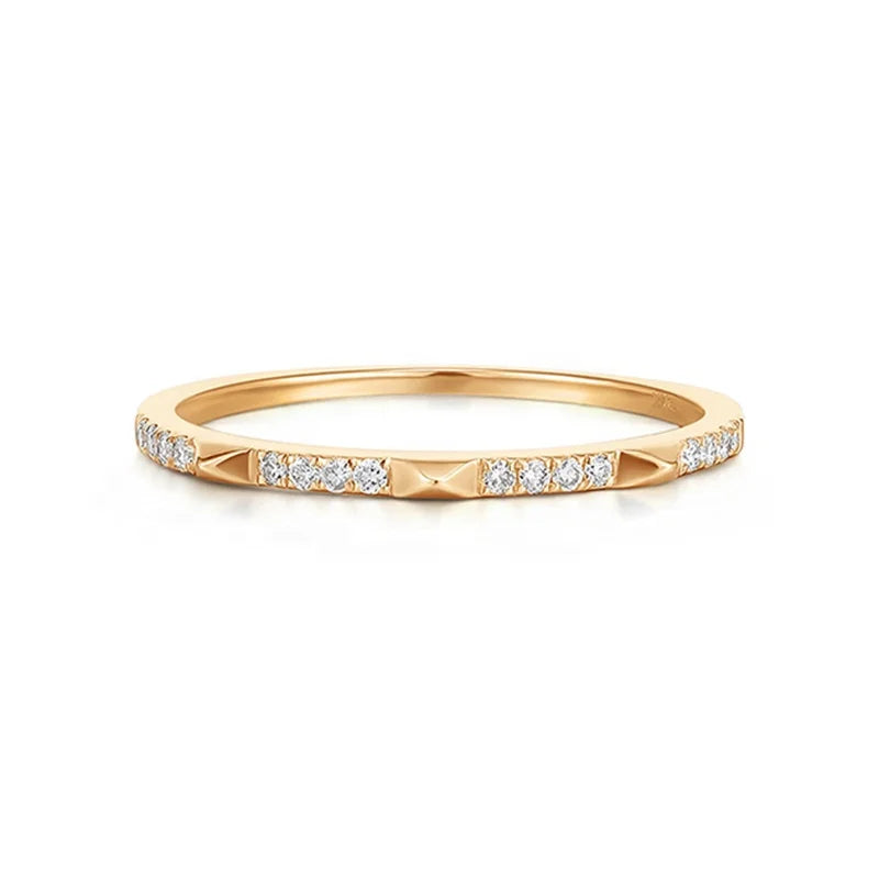 Milskye Hot Sale Nice Jewelry 925 Silver Popular Women Ring 18k Gold Plated Zircon Stack Ring