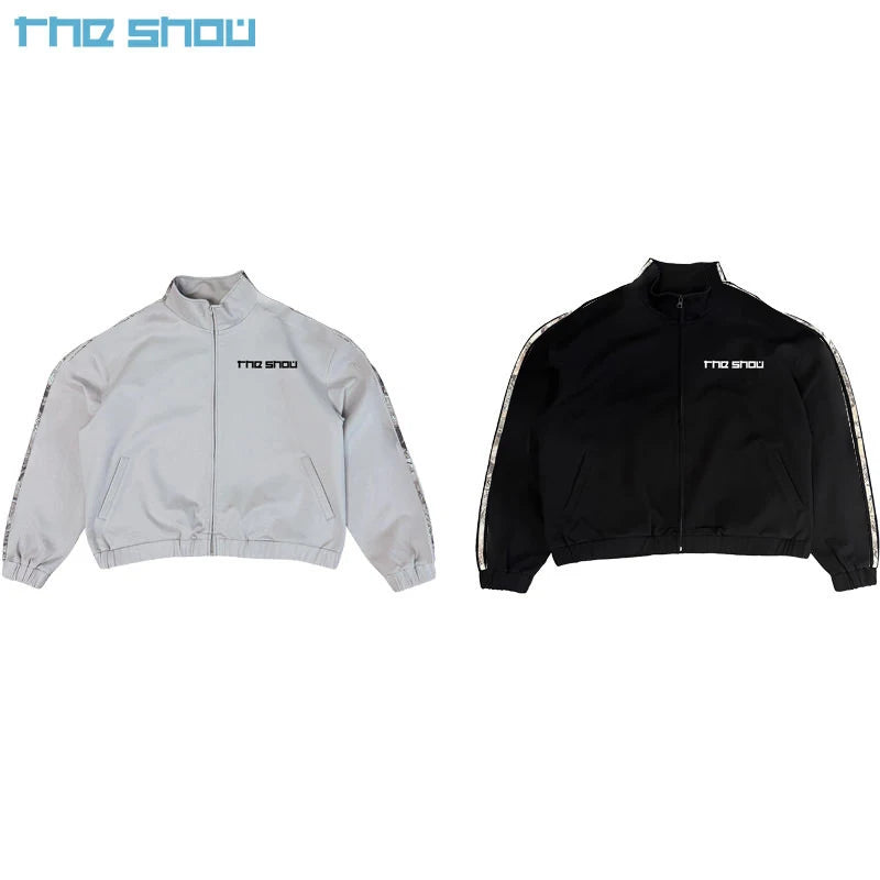 Custom Warm up Jacket 100% Cotton Sports French Terry Zip up Hoodie Real Tree Stripe Sweatshirt Boxy Nylon Track Jacket for Men