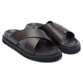 New Design Men's Genuine Leather Non-slip Slippers Top Grade Cowhide Vamp Soft Comfortable Cool Breathable Customize Logo
