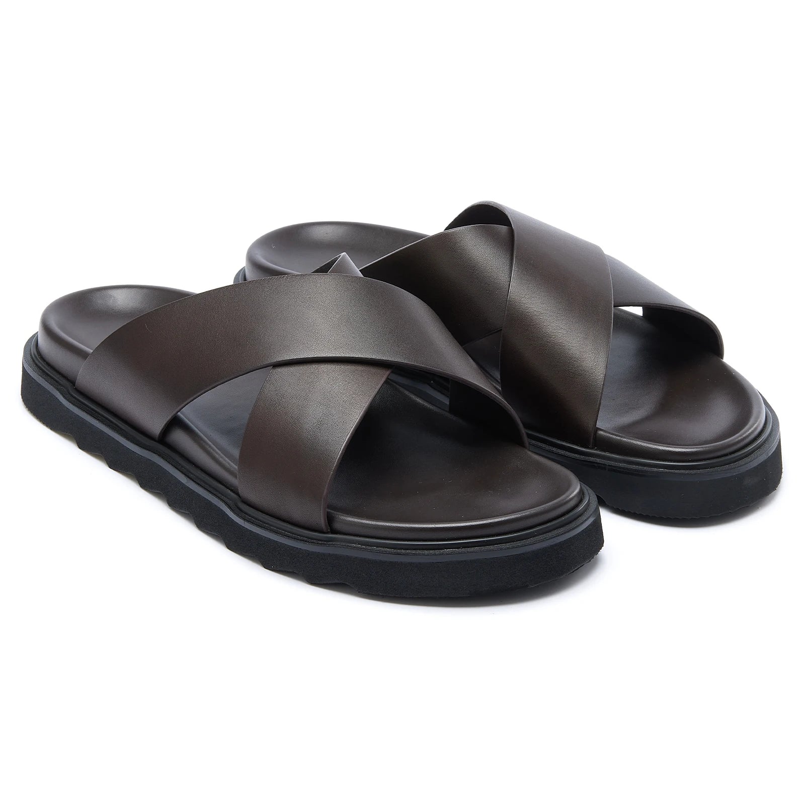 New Design Men's Genuine Leather Non-slip Slippers Top Grade Cowhide Vamp Soft Comfortable Cool Breathable Customize Logo