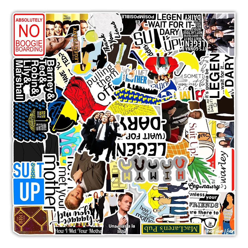 50Pcs How I Met Your Mother American TV Show Graffiti Stickers for Bottle Laptop Vinyl DIY Label