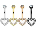 Cute Heart Stainless Steel Belly Button Ring Navel Piercing Jewelry with Bunny and Kitty Cartoon Design