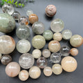 Polished Rutilated Quartz Sphere Phantom Garden Quartz Ball Mixed Natural Crystal Stone and Spirit Quartz