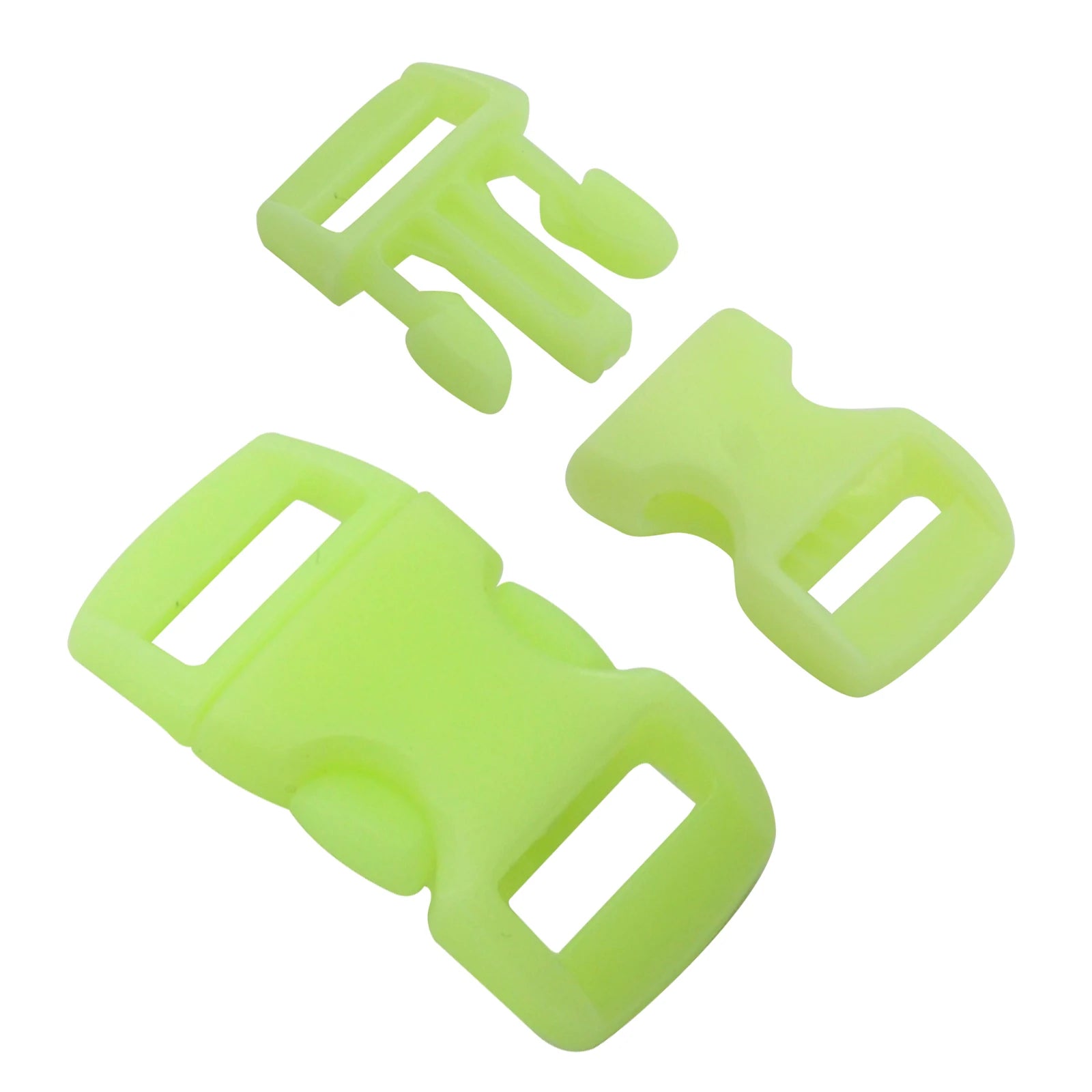 3/8'' Glow-in-the-Dark Curved Profile for Paracord Bracelet Plastic Quick Side Release Buckle for Climbing Casual Outdoor Tours