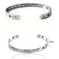 Inspirational C-Shaped Opening Titanium Steel Crown Lettering Bracelet Fashion Design Trend Jewelry Encouraging Cuff Bracelets