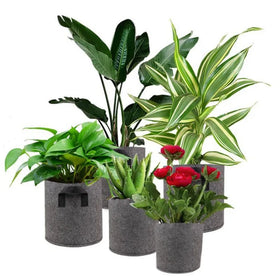 Heavy Duty 1-15 Gallon Non-Woven Felt Fabric Breathable Eco-Friendly Modern Thickened Planter Grow Bags for Home & Garden
