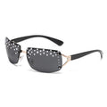 2025 Hot Sales Pearl Frame Women Candy Color Lenses Copper Lady Frameless Sunglasses