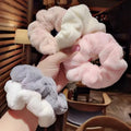 Wholesale New Arrival Fashion Flannel Women 14cm Large Soft Fluffy Hair Scrunchies Sweet Cute Hair Ties  Hair Accessories